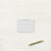 Schoon Eenvoudig Zwart Grijs Modern Raster Monogra Post-it® Notes (Op bureau)
