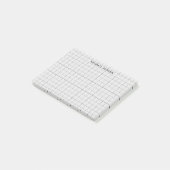 Schoon Eenvoudig Zwart Grijs Modern Raster Monogra Post-it® Notes (Schuin)