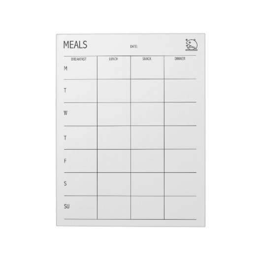 Schoon + Eenvoudige maaltijdplank Notitieblok (Linkerzijde)