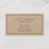 Schoon Eenvoudige Paarse Typografie Rustiek Ambach Visitekaartje (Achterkant)