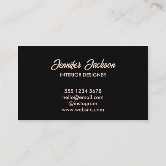 Schoon Eenvoudige Typografie Roze & Zwart Elegant  Visitekaartje (Achterkant)