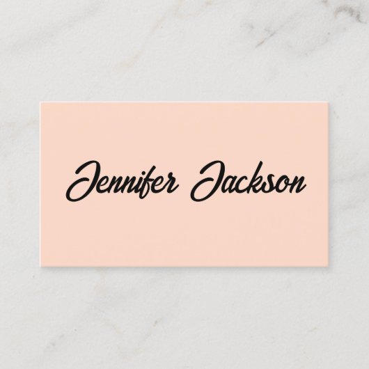 Schoon Eenvoudige Typografie Roze & Zwart Elegant Visitekaartje (Voorkant)