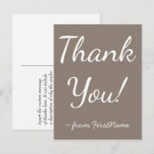 Schoon, elegant "Bedankt!" Bedankt-Briefkaart Briefkaart (Voorkant / Achterkant)