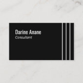Schoon Elegant Zwart & Wit Gestreepte Professionee Visitekaartje (Voorkant)