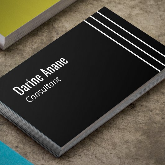 Schoon Elegant Zwart & Wit Gestreepte Professionee Visitekaartje