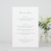 Schoon Emerald Green Elegant Wedding Menu (Staand voorkant)