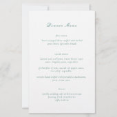 Schoon Emerald Green Elegant Wedding Menu (Voorkant)