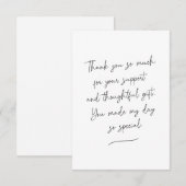 Schoon en Chic Handgeschreven Lettertype Zwart Wit Bedankkaart (Voorkant / Achterkant)