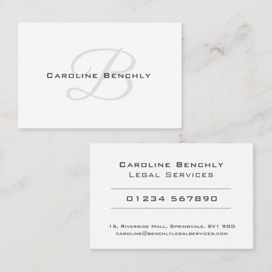 Schoon en elegant ontwerp van juridische services visitekaartje (Voorkant / Achterkant)