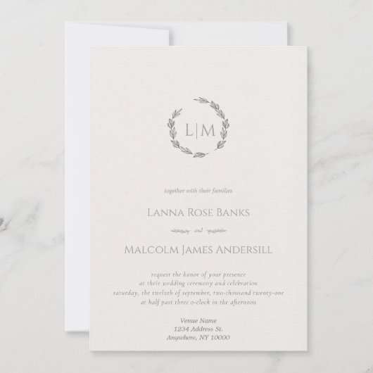 Schoon en minimaal met eenvoudige botanische lijnt kaart (Voorkant)