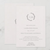 Schoon en minimaal met eenvoudige botanische lijnt kaart (Voorkant / Achterkant)