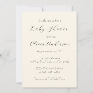 Schoon en minimalistisch Baby shower invitatie Kaart