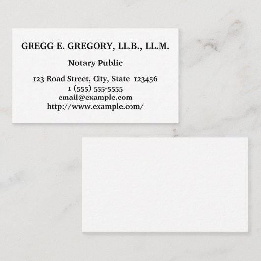 Schoon en minimalistisch publiek Visitekaartje (Voorkant / Achterkant)