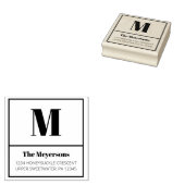 Schoon en Modern Monogram Retouradres Rubberstempel (Gestempeld)