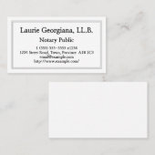 Schoon en  Notarisch Visitekaartje (Voorkant / Achterkant)