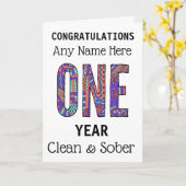 Schoon en nuchter verjaardag gepersonaliseerd kaart (Gele Bloem)