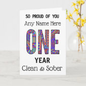 Schoon en nuchter verjaardag gepersonaliseerd kaart (Gele Bloem)