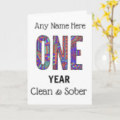 Schoon en nuchter verjaardag gepersonaliseerd kaart (Gele Bloem)