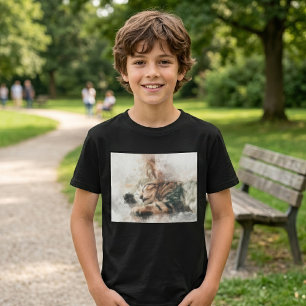 Schoon en schattig slapend waterverf kitten t-shirt