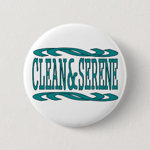 Schoon en sereen inspirerend herstelaquote ronde button 5,7 cm