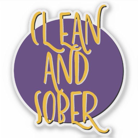 Schoon en sober 12 stappen slogan sticker (Voorkant)