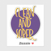 Schoon en sober 12 stappen slogan sticker (Vel)
