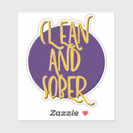 Schoon en sober 12 stappen slogan sticker