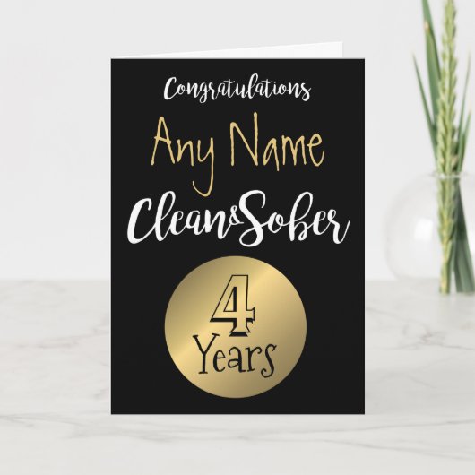 Schoon en sober herstel 12 stappen verjaardag kaart (Voorkant)