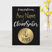 Schoon en sober herstel 12 stappen verjaardag kaart (Gele Bloem)