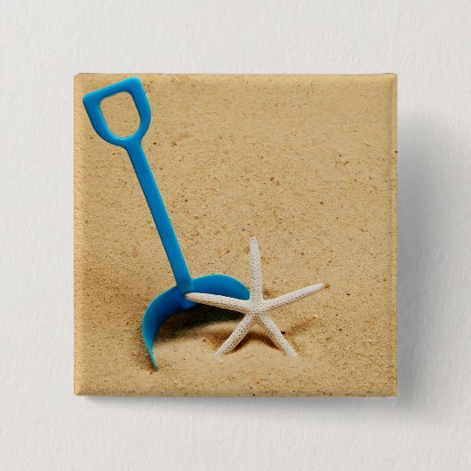 Schoon- en staartwievaar vierkante button 5,1 cm (Voorkant)