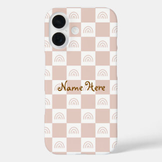 Schoon esthetisch dambordruitpatroon voor  iPhone 16 hoesje