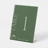 Schoon Esthetisch Donkergroen Tafelnummer Reclamebord Met Voetstuk (Voorkant)