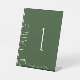 Schoon Esthetisch Donkergroen Tafelnummer Reclamebord Met Voetstuk