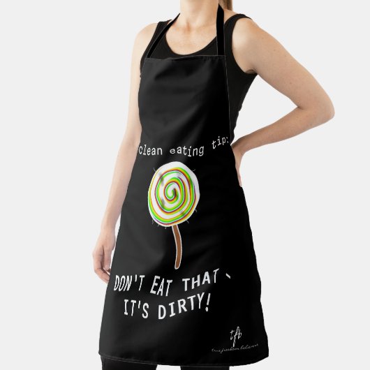 Schoon eten, vuile Lollipop Black Schort (Insitu)