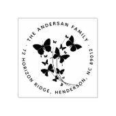Schoon Families Naam Retouradres Vlinders Rubberstempel (Afrduk)