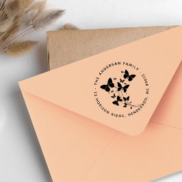 Schoon Families Naam Retouradres Vlinders Rubberstempel