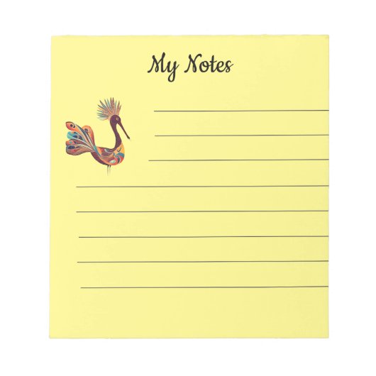 Schoon fantasievogel notitieblok (Voorkant)