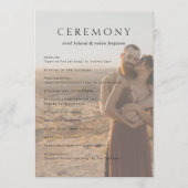 Schoon Foto Modern Huwelijk Programmakaart (Voorkant)