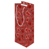 Schoon fruitpatroon van rode vijgen wijn cadeautas (Achterkant Gekanteld)