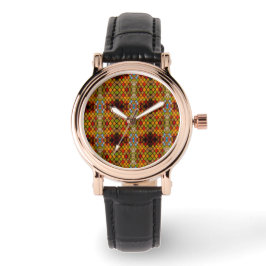 Schoon gebrandschilderd raam patroon horloge
