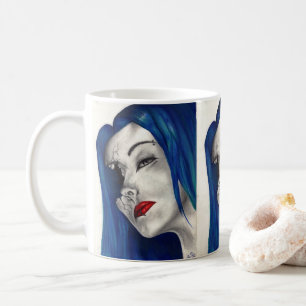 Schoon Gebroken Goth Vrouw Fantasie Originele Kuns Koffiemok