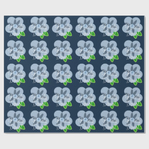 Schoon gedaan Blauw Bloem Inpakpapier