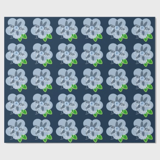 Schoon gedaan Blauw Bloem Inpakpapier (Vlak)
