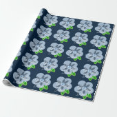 Schoon gedaan Blauw Bloem Inpakpapier (Uitgerold)