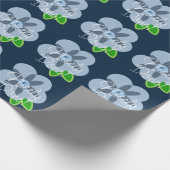Schoon gedaan Blauw Bloem Inpakpapier (Hoek)