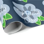 Schoon gedaan Blauw Bloem Inpakpapier (Rol Hoek)