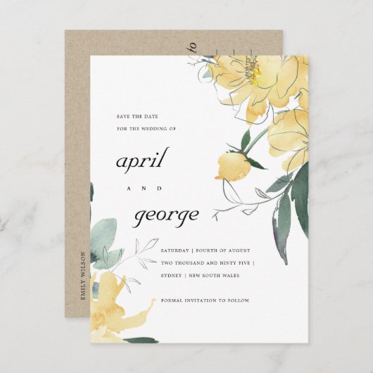 SCHOON GEEL GROENE STROOM BEWAREN DE DATUM KAART (Voorkant / Achterkant)