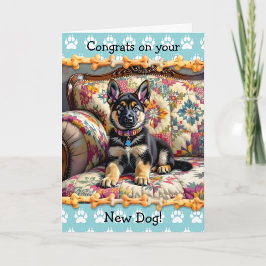 Schoon Gefeliciteerd met je nieuwe Duitse Herdersh Kaart (Voorkant)