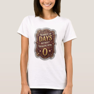 Schoon Goud AANTAL DAGEN ZONDER WIJN TE DRINKEN 0 T-shirt