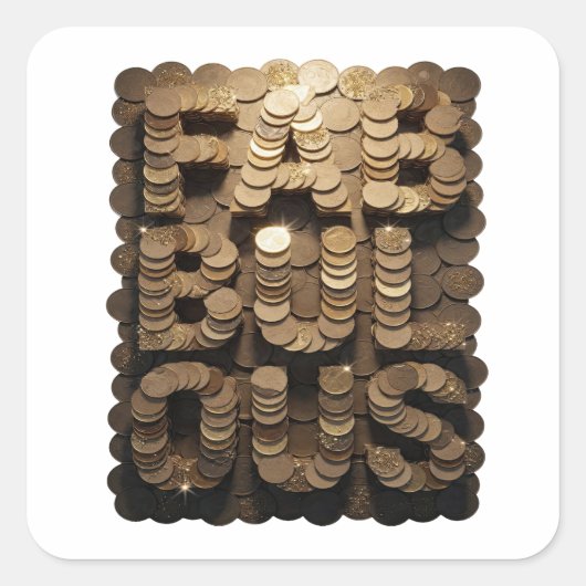 Schoon Goud FABULOUS Decal Ontwerp Vierkante Sticker (Voorkant)